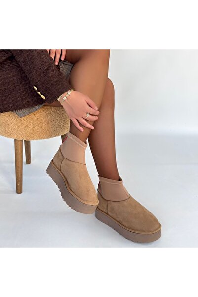 Zerenyus Μπότες Cuen Premium Nude Suede Sheepskin