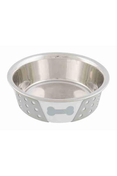 Trixie Stainless Steel Bowl, 0.75 l / 17 cm, White/Grey, Various Designs