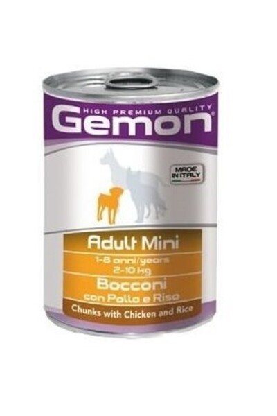 Monge Gemon Mini Adult Wet Dog Food, Chicken & Rice, 415 g