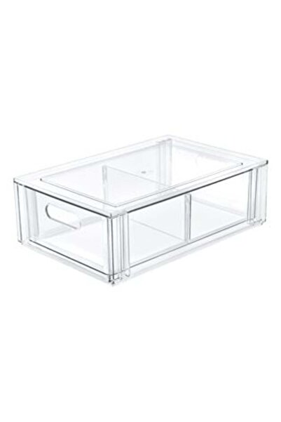 OEM Organizer Drawer with 2 Compartments, Transparent Plastic for Refrigerator 32 x 21 x 10.5 cm