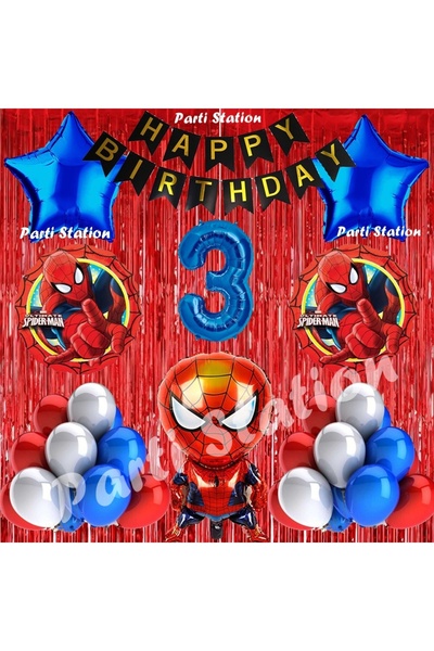 Parti Station مجموعة بالونات سبايدر مان لعمر 3 سنوات، مجموعة بالونات حفلة عيد...