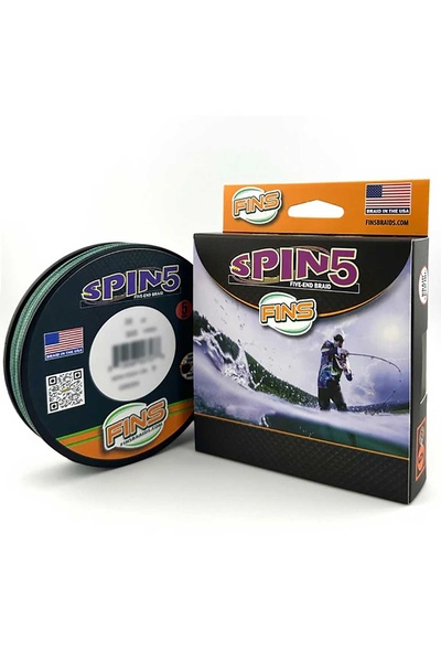 Fins خيط صيد مجدول بطول 137 متر باللون الأخضر 0.15