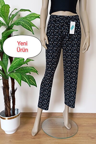 VİP BERA TEKSTİL Kadın Penye Kumaş Baskılı Yumuşak Pamuklu Pijama Altı
