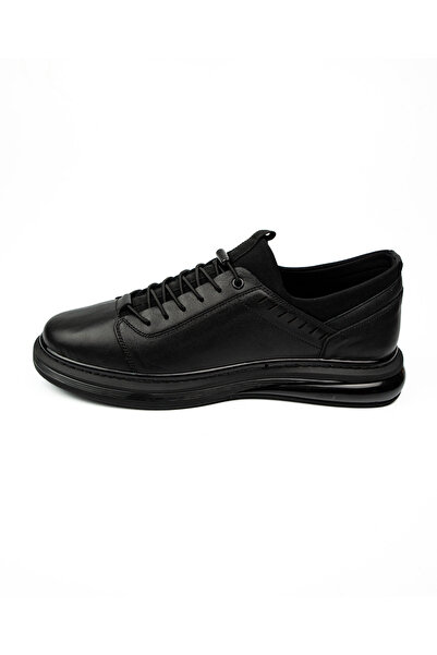 Nobel 5019 Black Stretch Leather Casual Men's Shoes