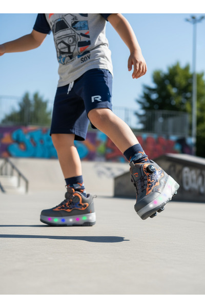 ROCKY Çocuk Patenli Işıklı Ayakkabı - Yeni - Tekerlekli Boğazlı Spor Ayakkabı...
