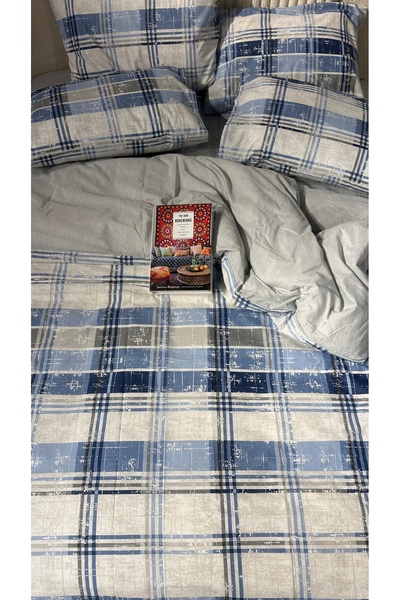 SADEN HOME طقم غطاء لحاف مع ملاءة مطاطية، مزدوج، منقوش على الجانبين، صديق للبيئة