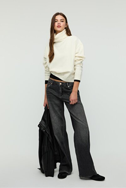 Stradivarius Basic balıkçı yaka Kazak