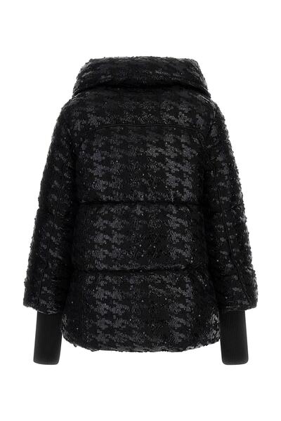 Guess Desenli Siyah Kadın Mont MELIE HOUNDSTOOTH PU - POLY MIX HOU