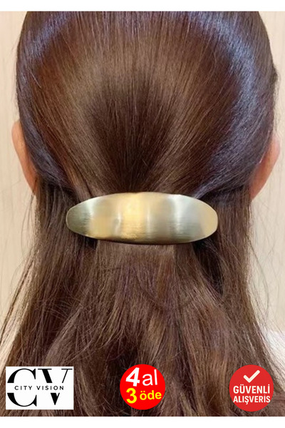 cityvision Metal Fransız Tip Saç Tokası – Parlak Altın Renkli 11 cm Klasik ve...