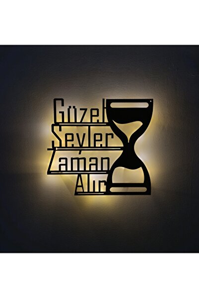 Murat Lazer Güzel Şeyler Zaman Alır Işıklı Tablo,Işıklı Duvar Dekorasyonu
