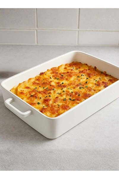 SUPPLIER Premium Rectangular Porcelain Baking Dish with Handles — Oven-Safe Ceramic Casserole for Lasagna