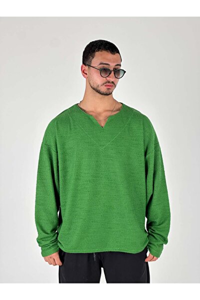 COCOPELLI Tasarım Yeşil Erkek Sweatshirt COC1057