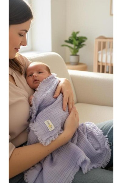 Limon's Baby Lilac 100% Cotton 4 Layer Muslin Baby/Child Blanket 110X110