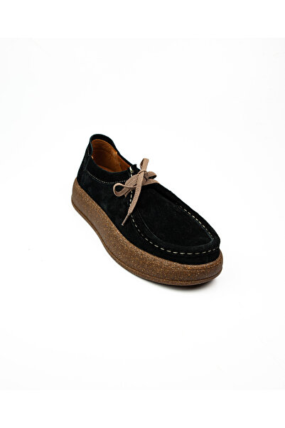 MASSİMA 009 حذاء نسائي كاجوال من الجلد السويدي الأسود