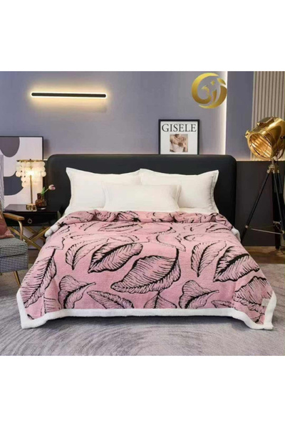 TURCIA Double Cocolino Blanket with Fur, Family Design, 200 x 230 cm
