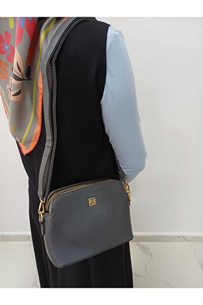 soElite 3-Compartment Coverless Oval Detailed Women's Hand and Shoulder Bag with Short and Long Straps