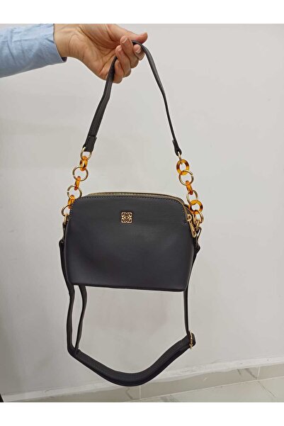 soElite 3-Compartment Coverless Oval Detailed Women's Hand and Shoulder Bag with Short and Long Straps