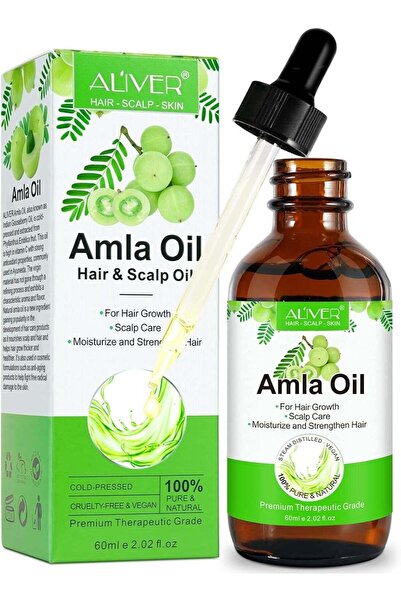 ALİVER زيت الأملا 60 مل، زيت أملا عضوي طبيعي نقي 100% للشعر، زيوت أملا معصورة...
