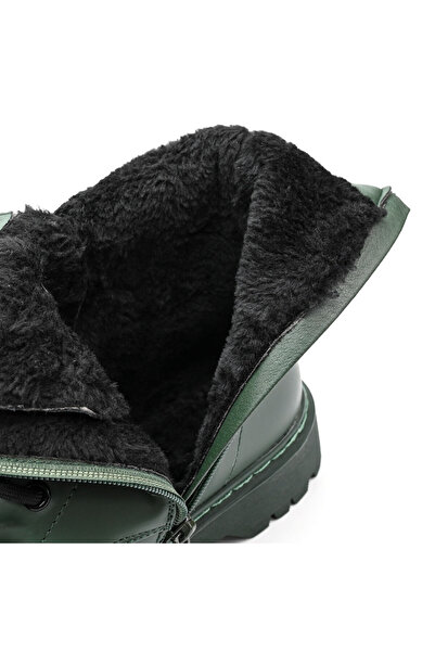 Tmall Women's boots, Made of -leather, with fur interior, GD1055, Green