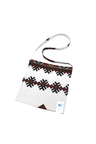 BalticBebe Christmas bag, ® Cotton, White/Green Star 22x22 cm