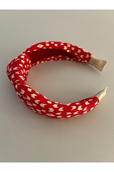 who knows ¿ Red Knotted Patterned Crown Bandana Women's Hair Accessory
