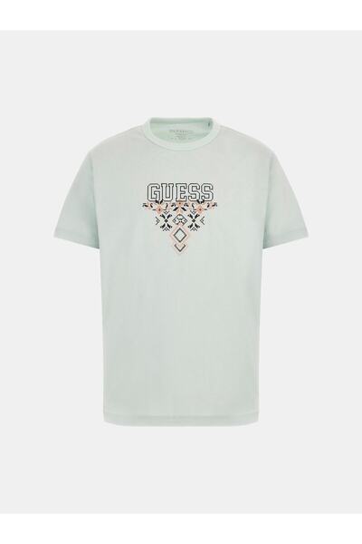 Guess Ανδρικό μπλουζάκι Ss Cn Triangle με κανονική εφαρμογή