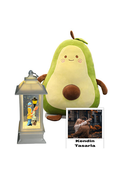 ZamanınÖtesinde Avokado Yastık ve Işıklı Kar Küresi Hediye Seti