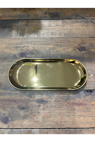 Bahar Home Oval Boat Tray Large Gold