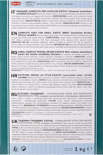 Padovan Grandmix Esotici Bird Food 1 Kg