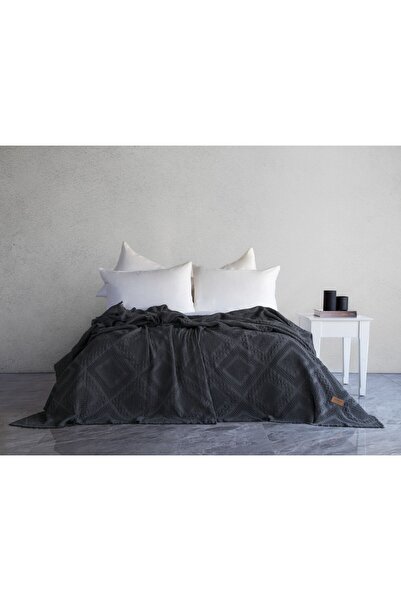 Dantela Carro Waffle Bedspread - Anthracite