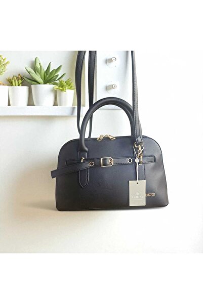 Armine Modern Stylish Design Leather Belt Detailed Shoulder Bag Black Bag