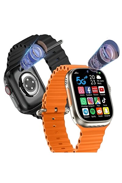 SMART BARRY 4G Android Smartwatch with 3 Pairs of Straps, SIM Card Support, and 2 Cameras for Taking Pictures