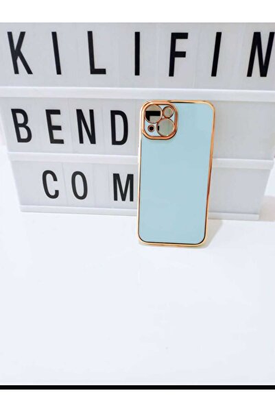 kılıfınbenden غطاء لامع باللون الفيروزي لهاتف آيفون 15