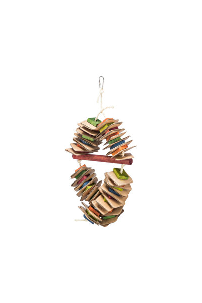 Trixie Colorful Wooden Bird Toy on Sisal Rope, 18x35 cm, 58992