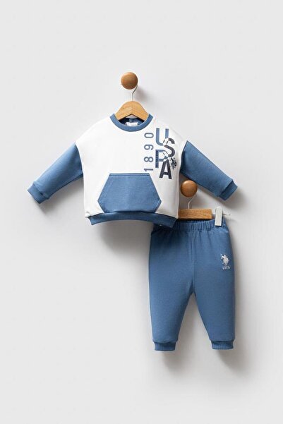 U.S. Polo Assn. Kids طقم أطفال أولاد من يو اس بولو اسن USB2554 مكون من قطعتين