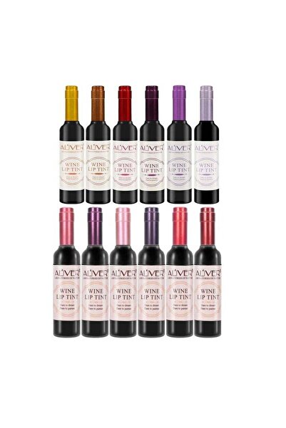 ALİVER 2-Pack Wine Lip Tint 6-Color Matte Set - Waterproof, Moisturizing
