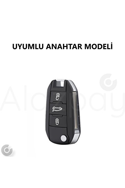 Alazpay Diamond Cut Tpu Key Case Cover for Peugeot 208 301 307 308 508 2008 3008 Partner Van (Pink)