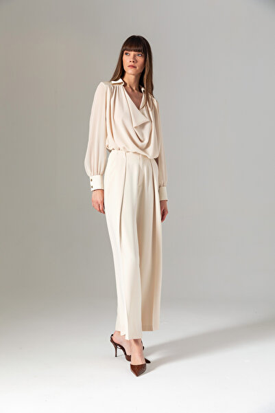 Berr-ın Pleated Baggy Pants Cream