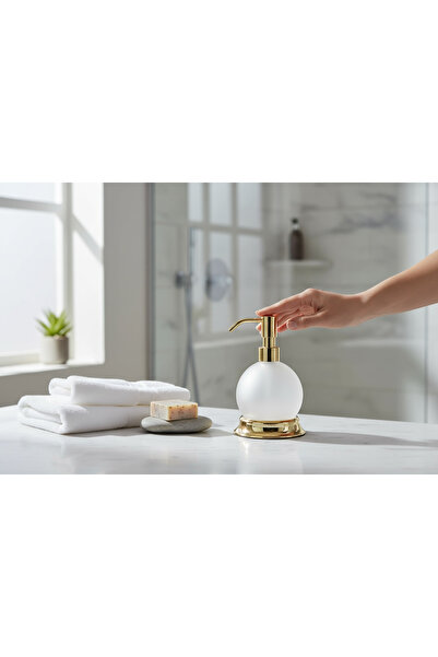 İSAOĞLU YAPI Gold Soap Dish with Drainage Hole Bathroom Liquid Soap Dispenser Brass Material Gold