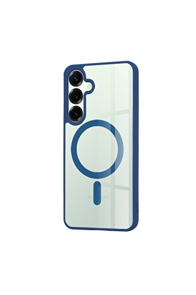 SKYDDAR INNOVATION Θήκη συμβατή με Samsung Galaxy S25 Plus, θήκη σιλικόνης MagSafe Pro, σετ αυτοκόλλητων, μπλε