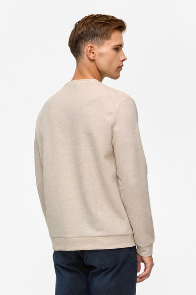 SÜVARİ Φούτερ με φαρδιά εφαρμογή με λαιμόκοψη σε σχήμα O, με μοτίβο βάφλας καφέ