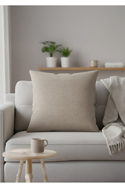 Markaev Natural Textured Cotton Throw Pillow Cover