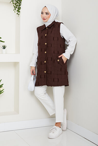 Pamuk Butik Women's Fringed Wear and Go Quilted Vest