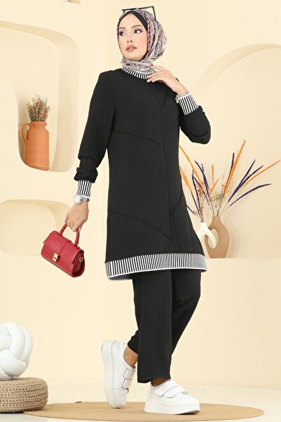 ModaMerve Garni Detay Aerobin Takım 2635SL432-MS Siyah