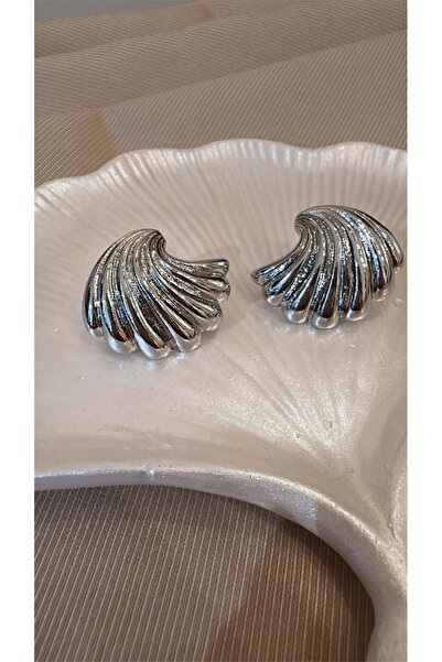 MU&ME BOUTİQUE Sea Shell Earrings Silver Color
