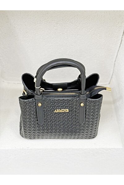 Armine Stylish Braided Modern Handbag Black Handbag