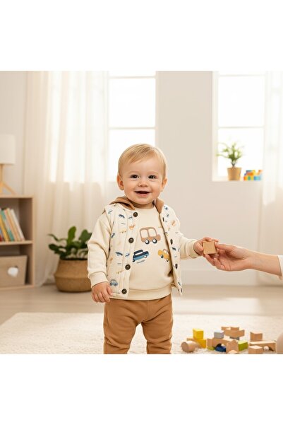 SeaBubbles Car Patterned Vest Set Baby Boy Set