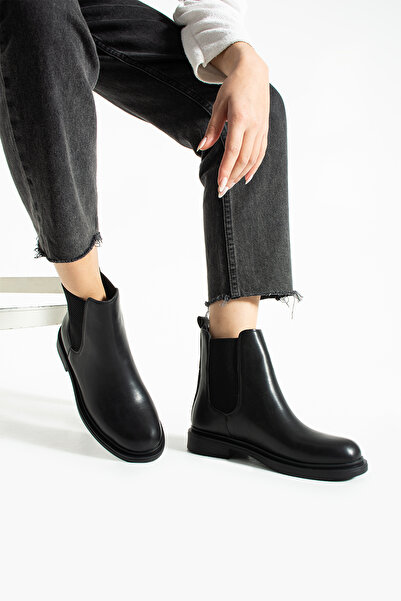 DUXAL SHOES Kadın Siyah Düz Topuklu Chelsea Bot