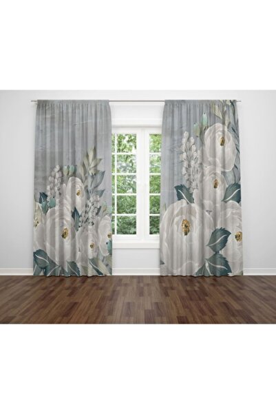 Ambiental Printed Curtains 280×240 Model "White Flowers"