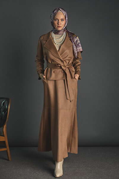 Setrms Kuşaklı Kruvaze Ceketli İkili Takım